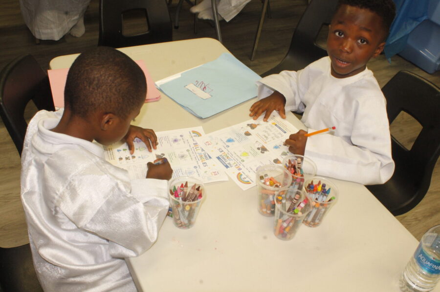 Children participating in Sunday School
